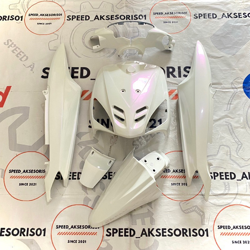 Cover body halus full set yamaha mio sporty lama warna putih lembayung ungu