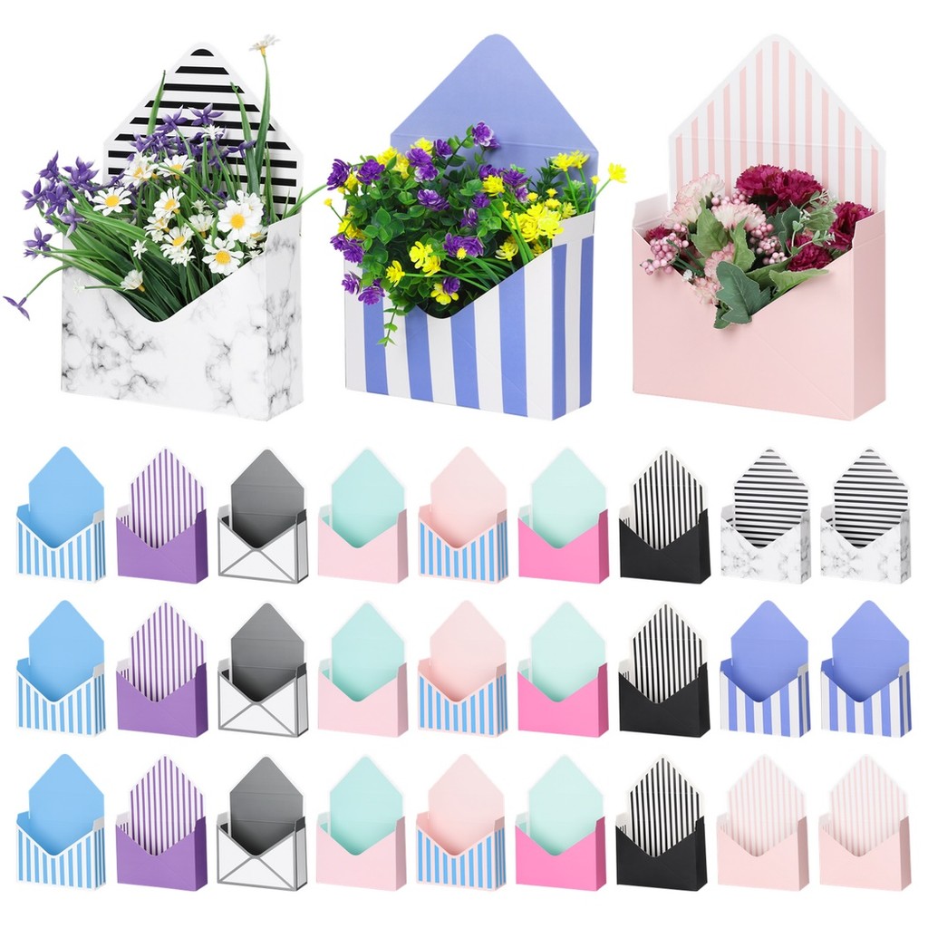 

30Pcs Flower Envelope Box Set Hand Folding Flower Arrangement Boxes Bouquet Packaging Gift Paper Boxes Mixed Style Decor Boxes