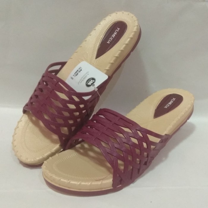 MALL586- [besty_mart3] Sandal Empuk | Sendal Karet | Sandal Ibu-ibu Motif Silang