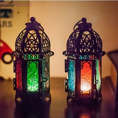 Tempat Lilin Model Lentera Gantung Maroko Lampu Lilin Lentera Kubah - Led Kubah Putih