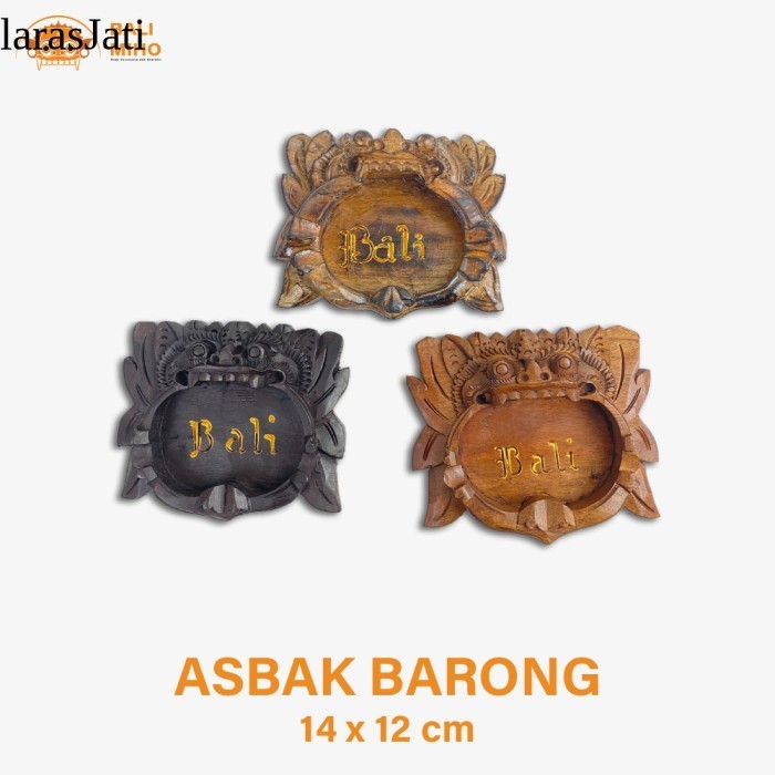 Asbak Barong Bali - Asbak Ukir Bali - Asbak Kayu - Asbak Kayu - Hitam gratis ongkir