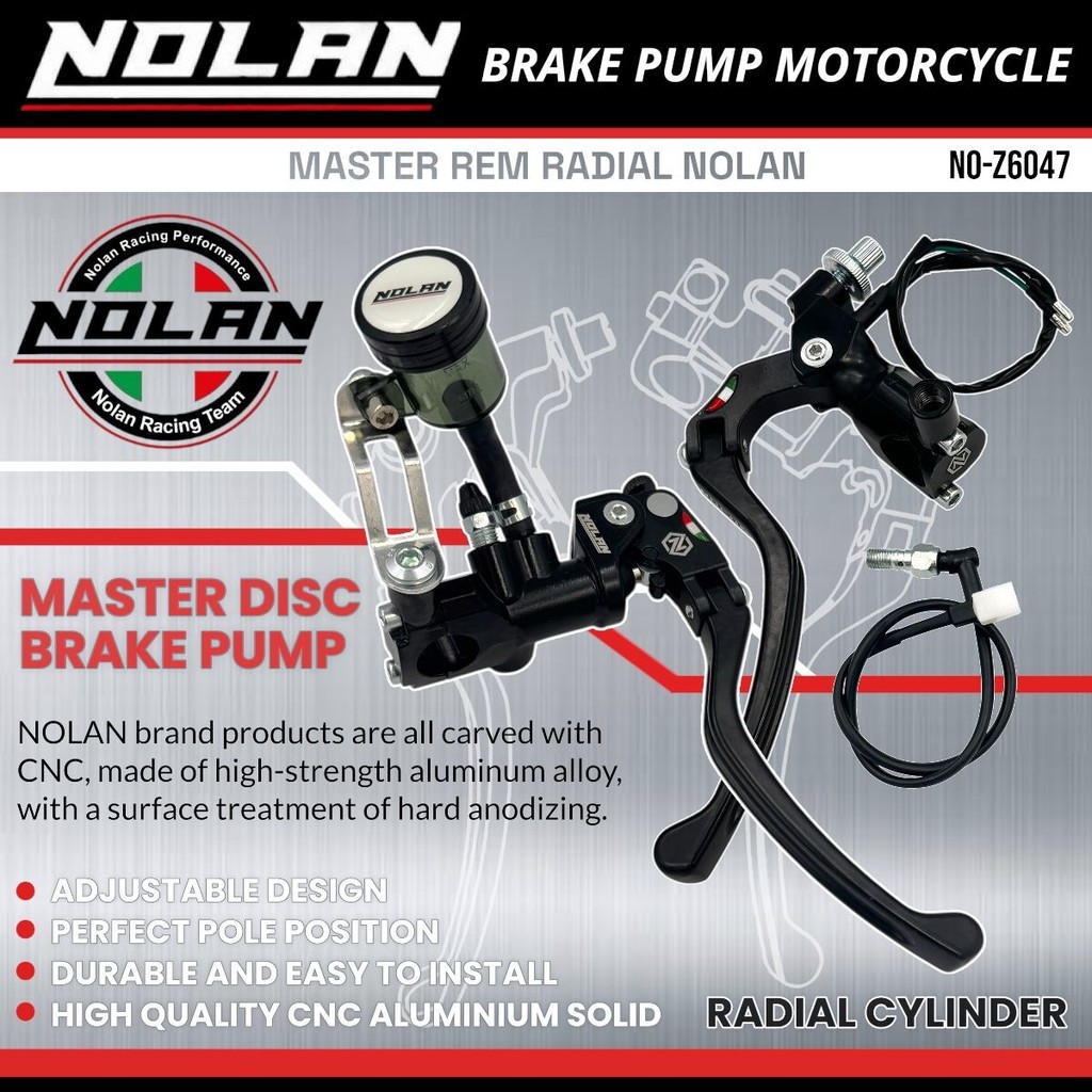 Master Rem NOLAN RADIAL KTC Z6047 Set Kanan Kiri Lengkap Switch Rem UNIVERSAL