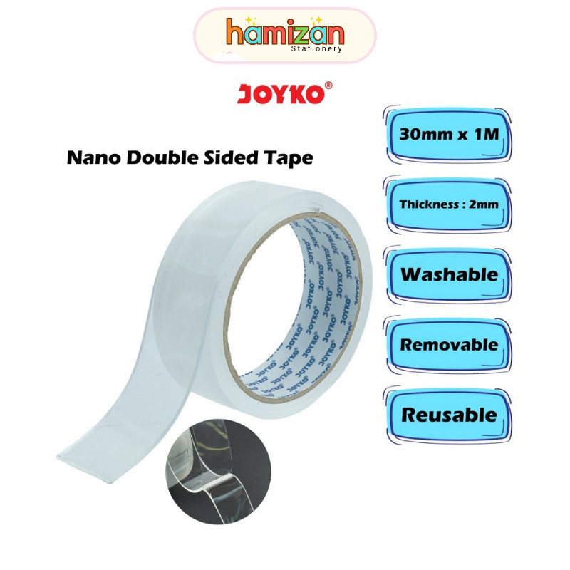 

NDST-1 Joyko Nano Tape 30mm x 1M / Double Tape Selotip Isolasi Dua Sisi Doble tip (Tebal 2mm) / Joyko Nano Tape Transparant Double Side Doubletape Bening NDST-1 Murah Berkualitas