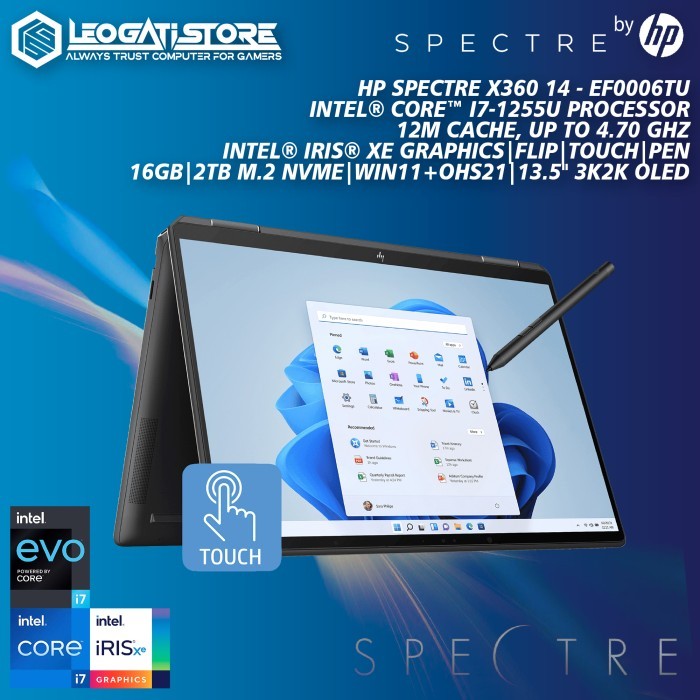 HP Spectre X360 14-EF0006TU - Core i7-1255U EVO/16GB/2TB - TOUCH