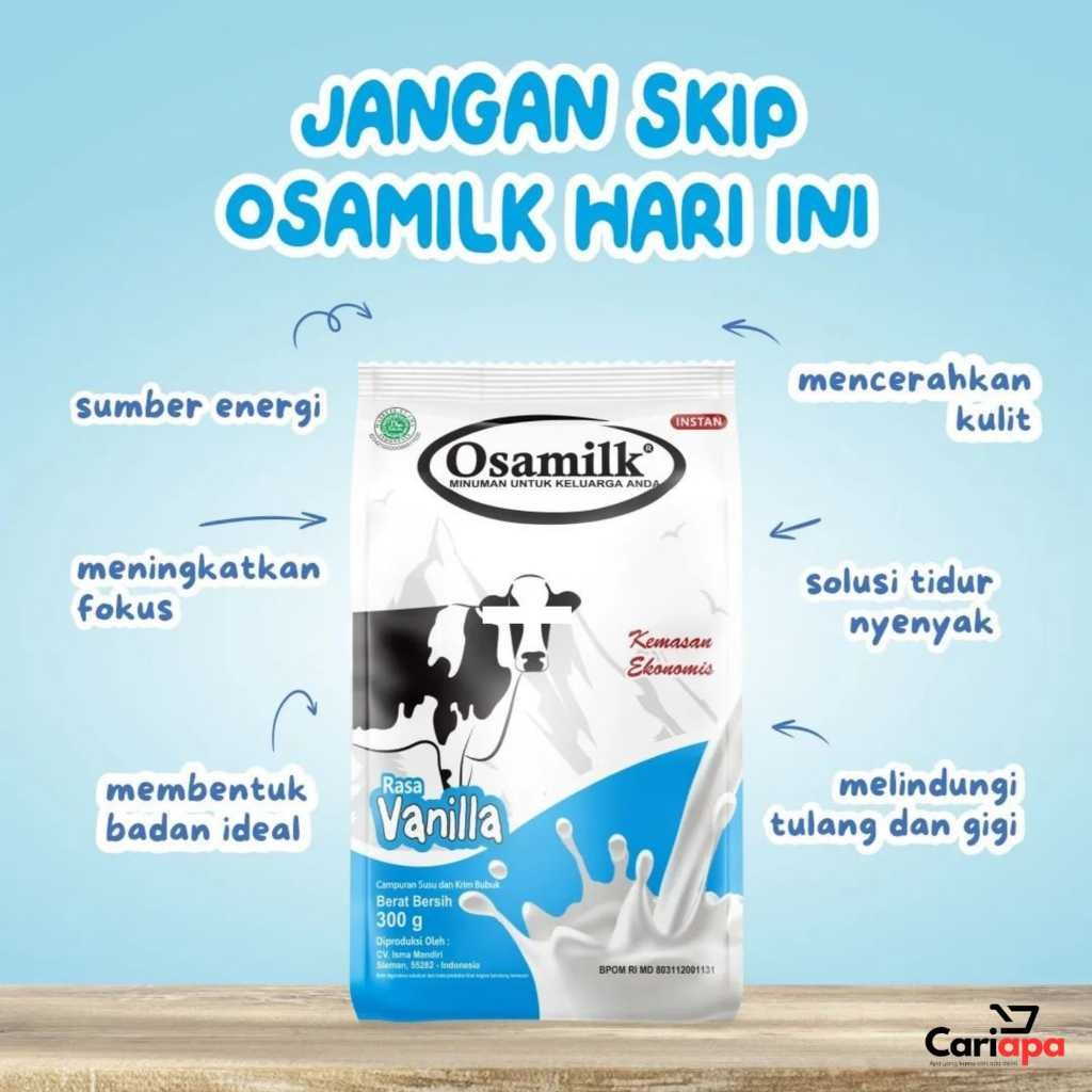 

Susu Osamilk Original 100% Sapi Vanilla 300gram Penggemuk Badan Dan Penambah Nafsu Makan Anak Dewasa