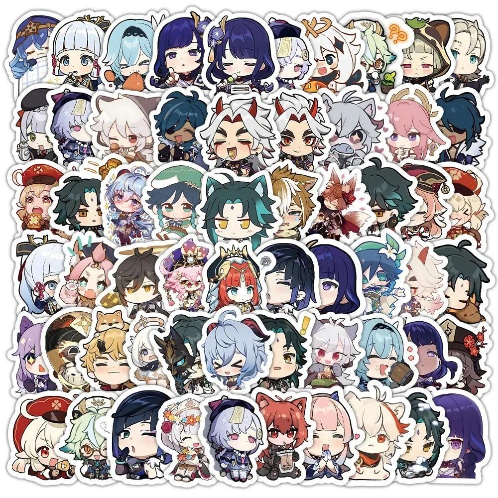 

120PCS Cute Genshin Impact Stickers for Laptop Anime Game Decals Luggage Guitar Skateboard Stationery Sticker Kids Toy
