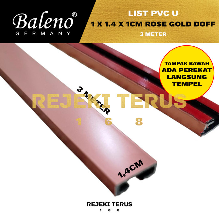 List PVC U 10 x 14 x 10 mm Rose Gold Doff Baleno / Plat U List Edging Lis RoseGold Dof Dop 1x1,4x1 c