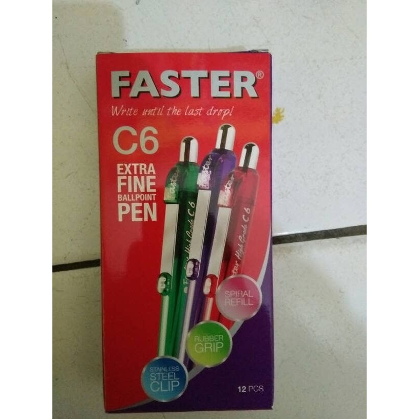 

[New Arrival] Pulpen faster C6 /pack - Biru