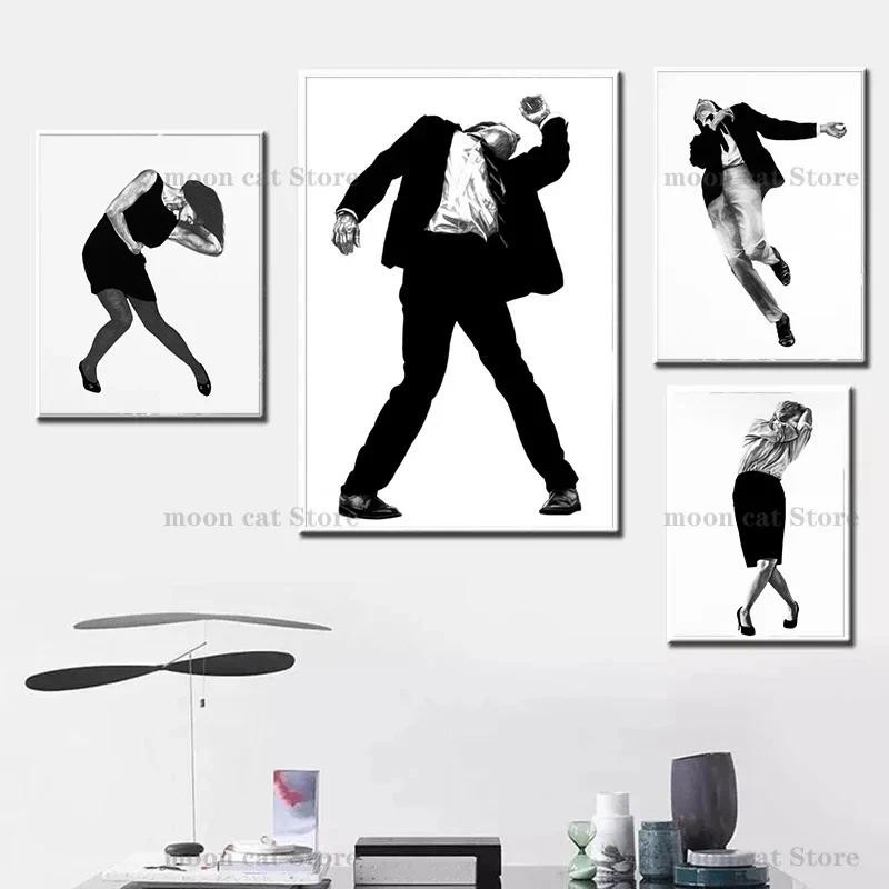 

Canvas Painting Robert Longo "Men In The Cities" Classic Artwork Poster Sketch Prints Wall Art Pictures Home Office Decor Gift