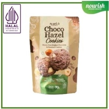 

Nourish - Choco Hazel Cookies Gluten Free Belgian Chocolate dan Hazelnut Cookies 70gr