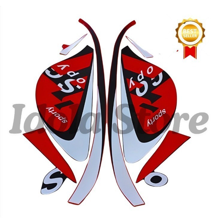 Stiker Striping Honda Scoopy Sporty 2022 Putih Merah List Stiker Standar Scoopy Sporty 2022 Terbaik