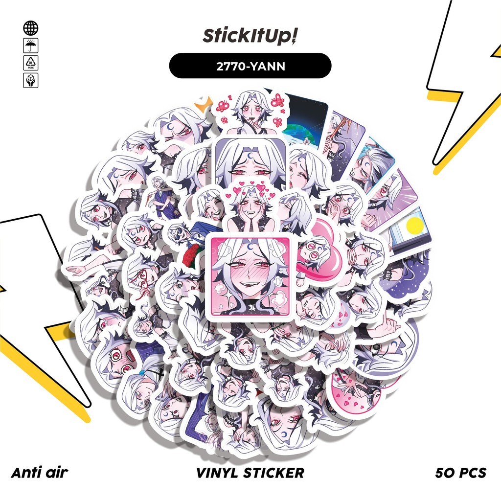 

COD 50 Pcs Stiker FUNNY CHARACTER YANN THE MOON PRINCESS STICKER PACK Lucu Anti Air Untuk Dekorasi Notebook Sepeda Skateboard Handphone DIY