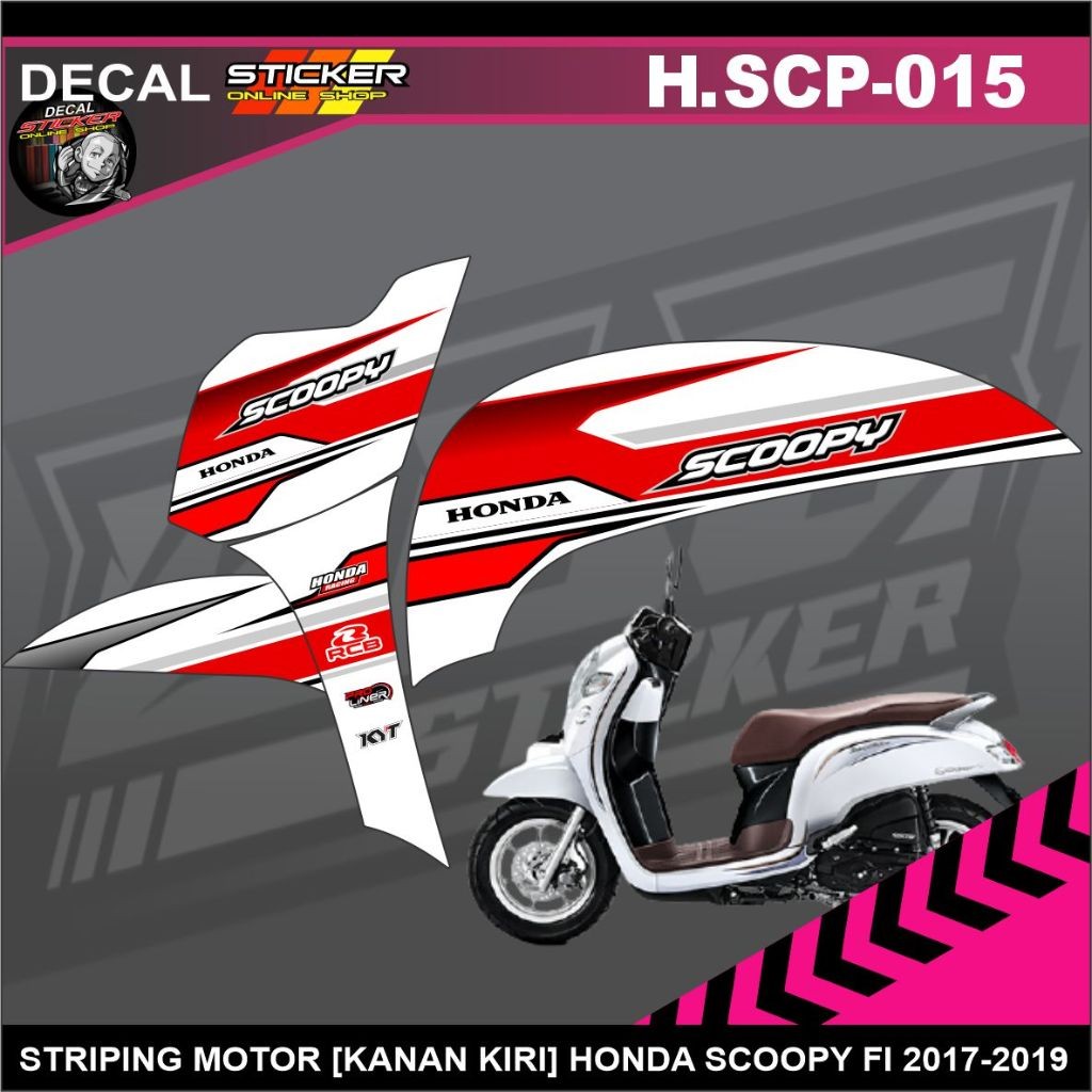 STIKER MOTOR STRIPING RACING HONDA SCOOPY FI 2017-2019 KEREN MURAH BERKUALITAS