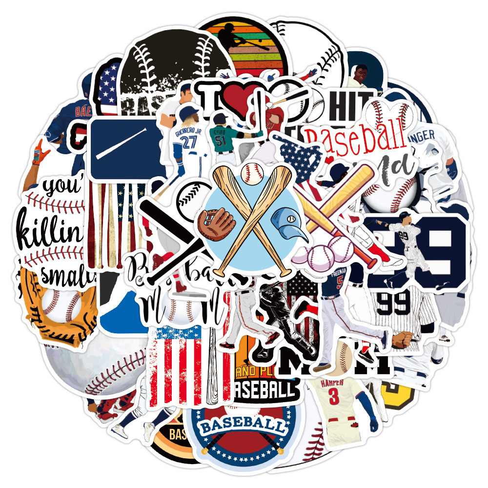 

50pcs Sports Baseball Lovers Graffiti Stickers for Baseball Fans Suitcase Notebook Luggage Skateboard Motorcycle Cool Sticker