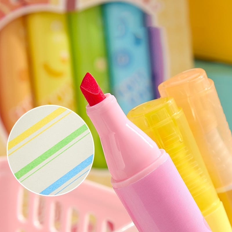 

D3W! [MIDORI] 6Pcs MULTI-PURPOSE ERASABLE HIGHLIGHTER Macaron Colour Pen Pensil Warna Series - D0077