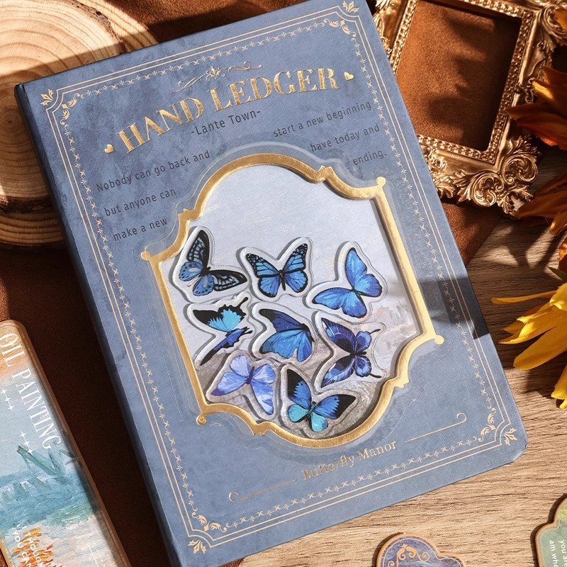 

Can Shake Butterfly Notebook Colorful Inside Pages Classic Oil Painting Illustrations Hardcover Notepad Retro Diary