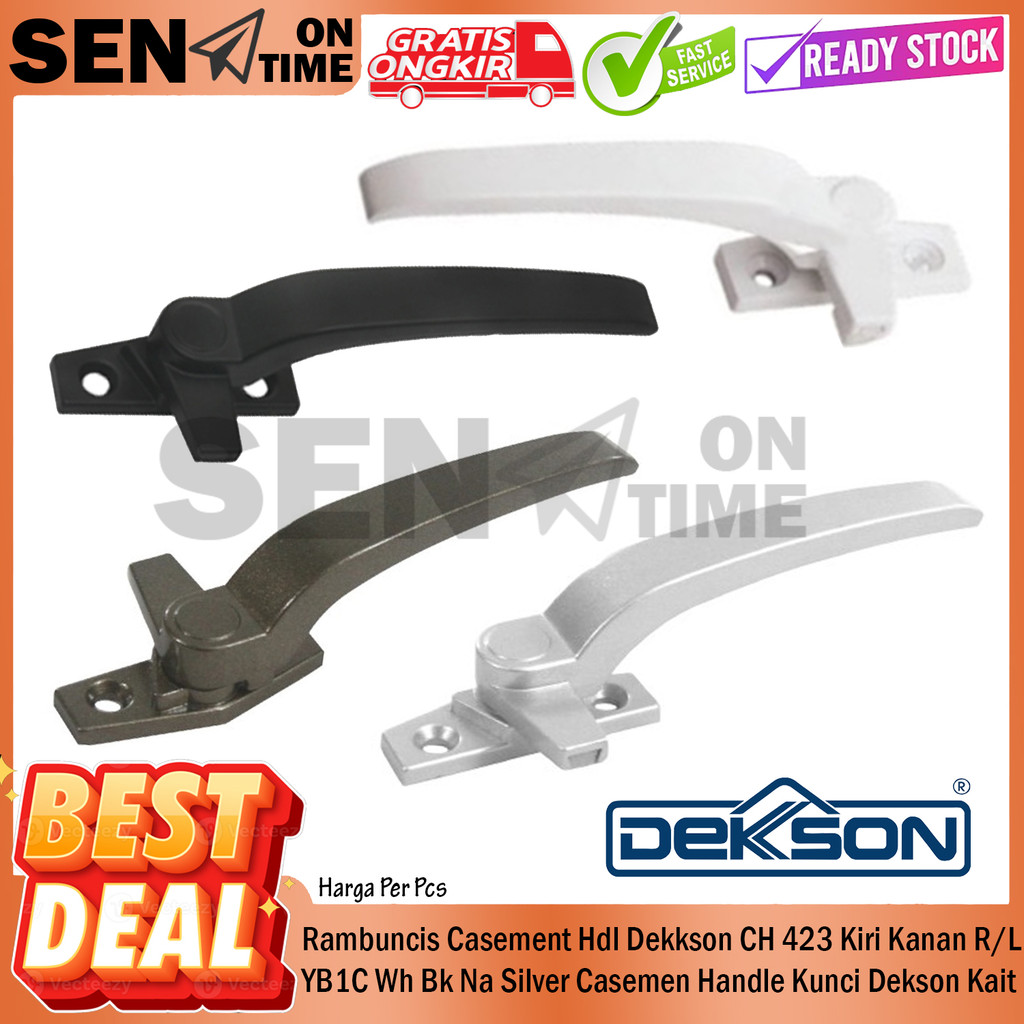 Rambuncis Dekkson Ch 423 R/H Bk Invory Na Wh Kait Casement Hdl Jendela Handle Kaitan Kasment Casemen