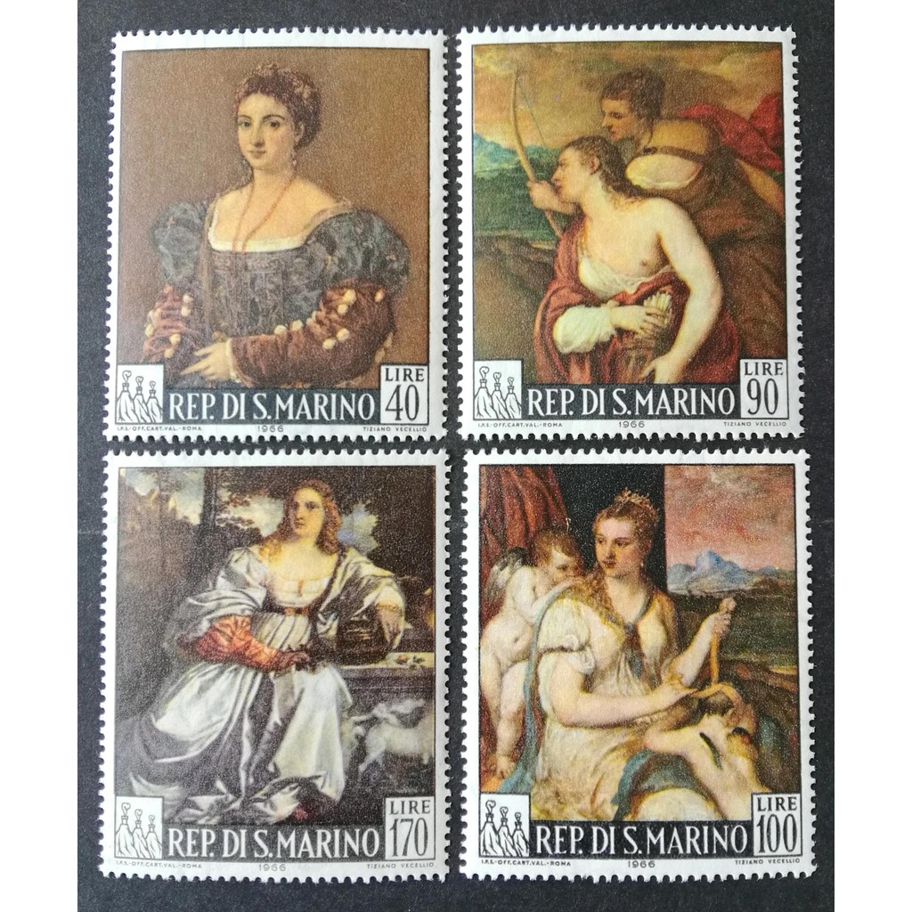 

4Pcs/Set New San Marino Post Stamp 1966 Titian Painting Stamps MNH