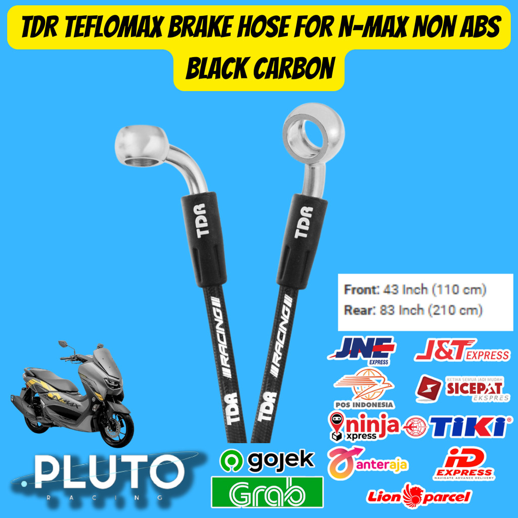 TDR Teflomax Brake Hose For all new n-max n-max old NON ABS black carbon banjo stainless selang rem 