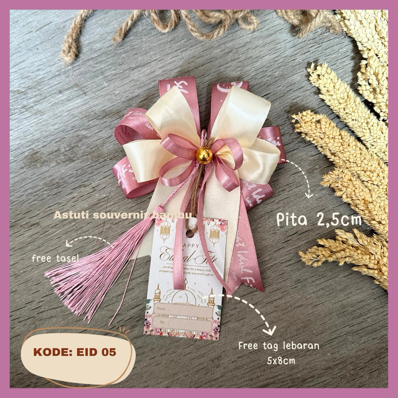 

PROMO SALE PITA LEBARAN READY STOCK TEMA DUSTY PINK 2025, free tag lebaran. pita hampers lebaran