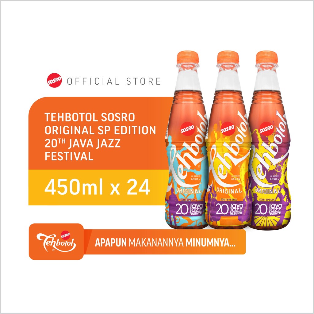 

1 Karton Tehbotol Sosro PET Original 450ml Spesial Edisi 20th Java Jazz - 24 pcs
