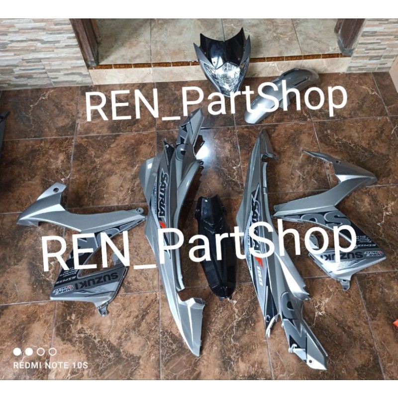 Cover Body Fullset Full Set Halus Satria Fu 150 Facelift Fl New Custom Silver Abu Abu + stripping