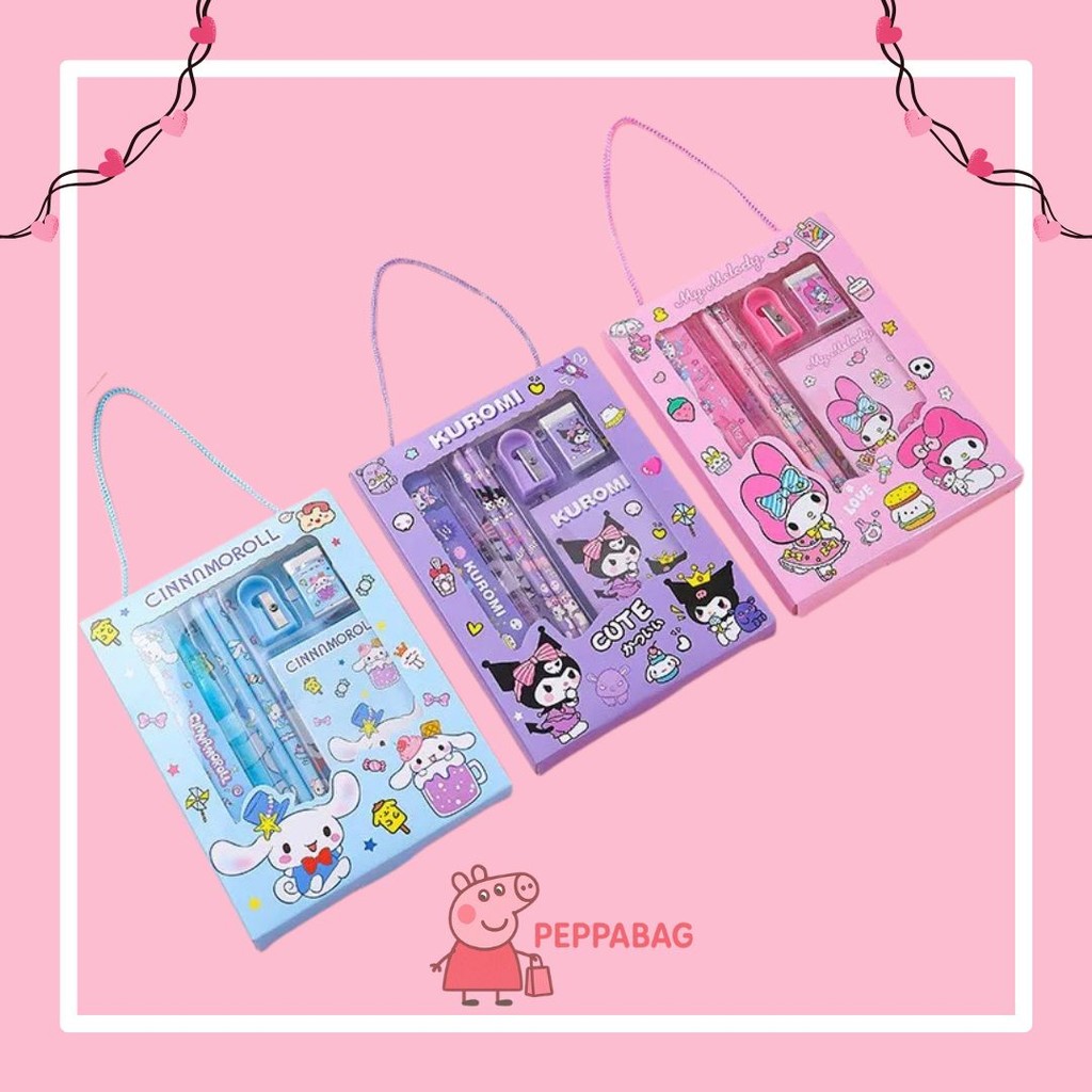 

Alat Tulis Set 6 in 1 Karakter Kuromi Murah Lucu / Kotak Pensil Anak Set Stationery Untuk Hadiah Anak Sekolah Labubu Sanrio - ES0416