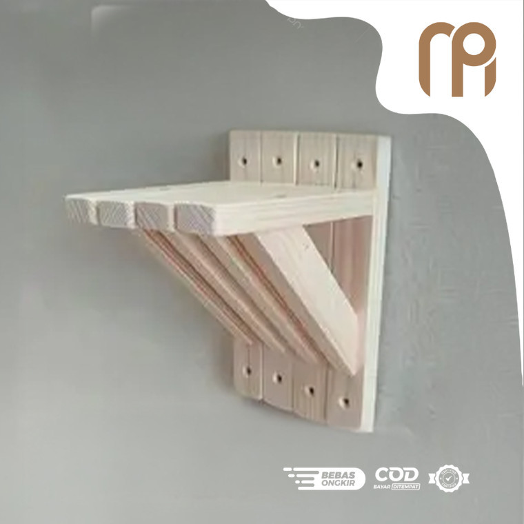Siku Braket Kayu Ambalan Rak Dinding Siku Ambalan Kayu Pinus