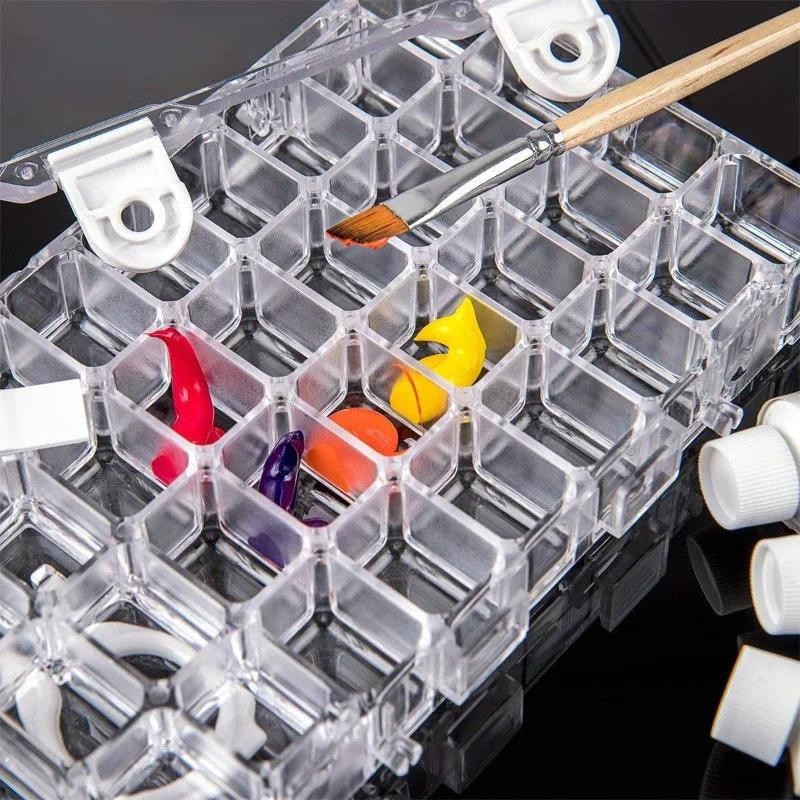 

New Paint Storage Palette Box 24 /36 Wells Airtight Stay Wet Leak Proof for Watercolor, Gouache, Acrylic and Oil Paint