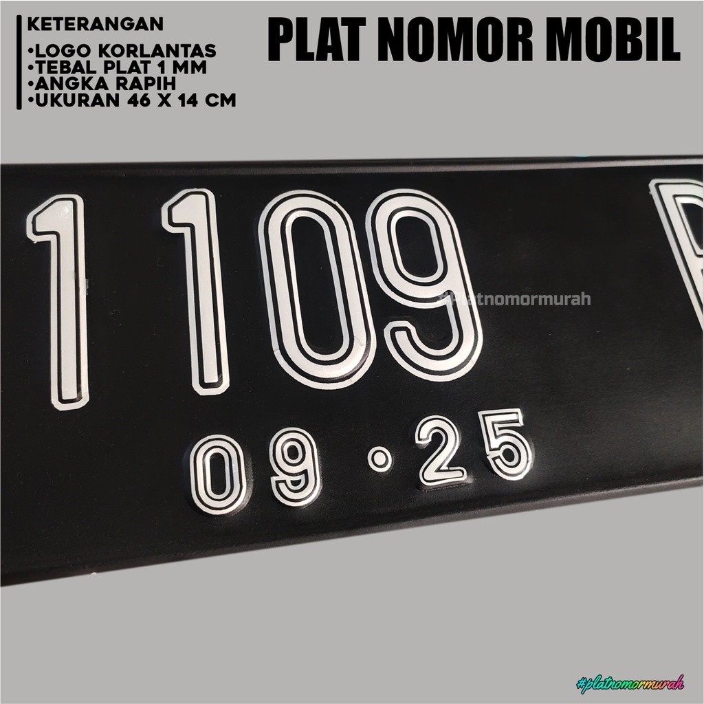plat nomor mobil hitam angka variasi Lis pinggir angka stiker nyala logo kerik