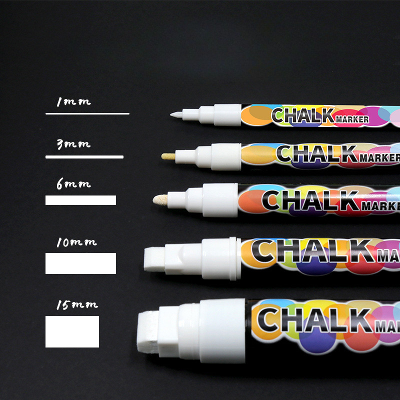 

1/3/6/10/15mm White Liquid Chalk School Use Whiteboard Marker Pen Classroom Supplies Children Graffiti Erasable Dust Free Chalk