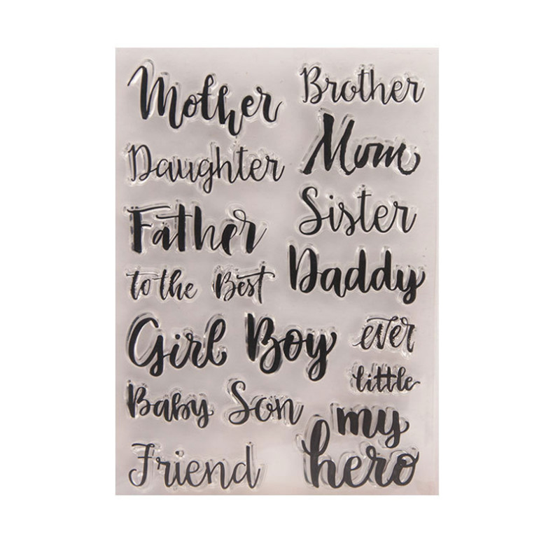 

Family Member Transparent Clear Silicone Stamp Seal DIY Scrapbook Rubber Hand Account Photo Album Diary Decor Reusable 15*10.5cm