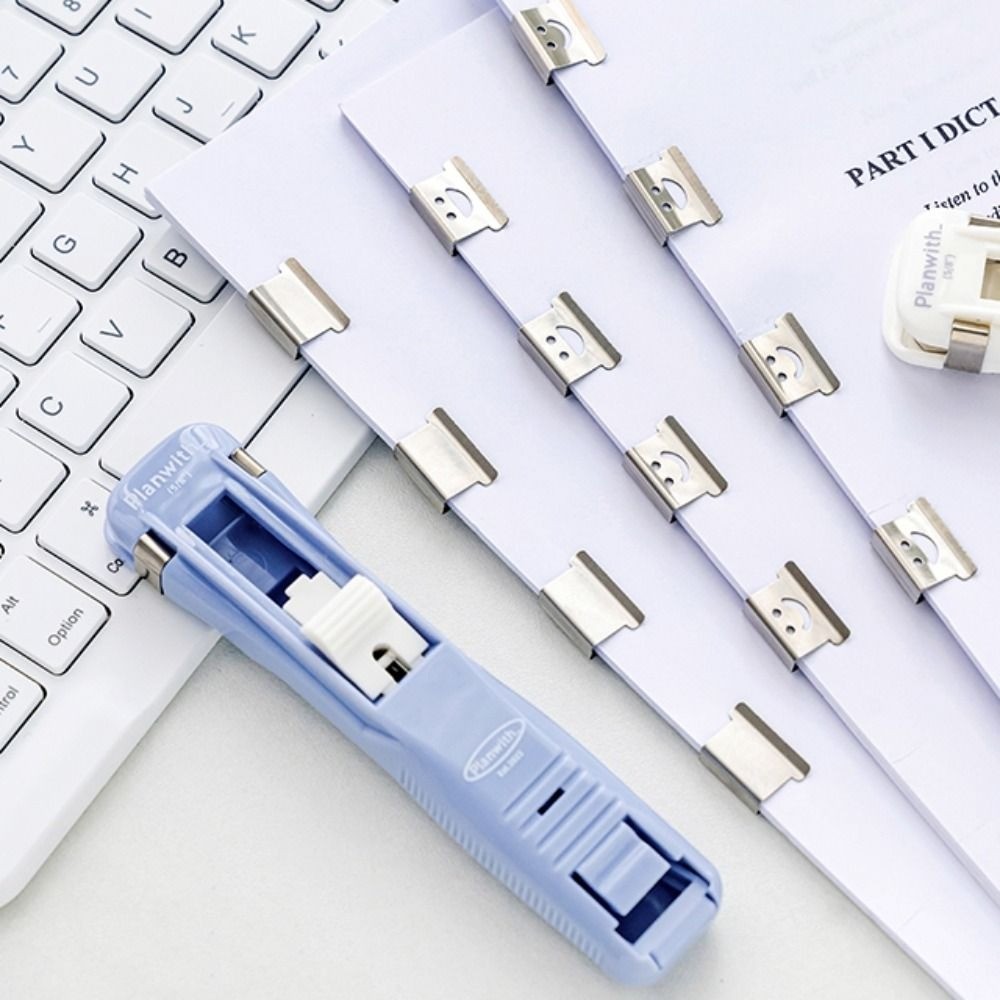 

Blue Stapler Data Collation Folder Push Folding Office Supplies Student Stationery Storage And Binding Paper Clip Tools