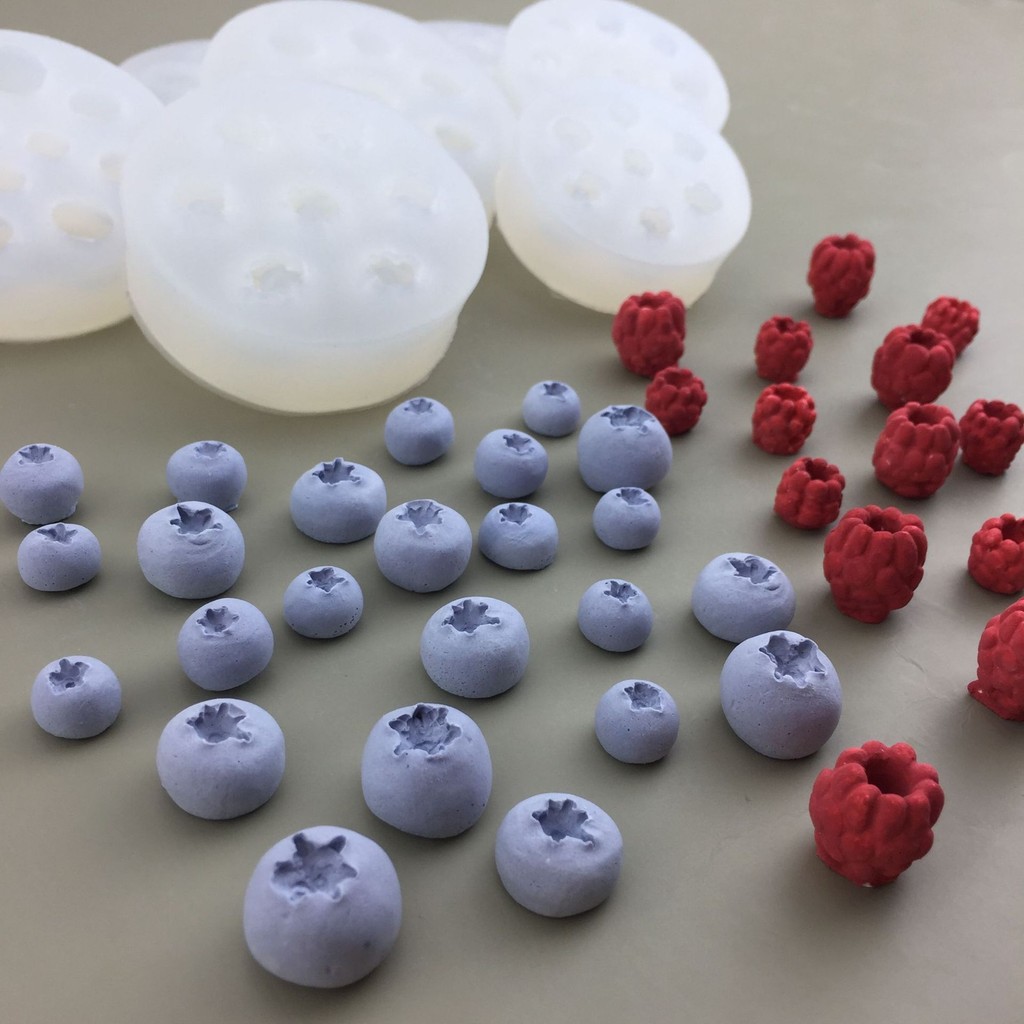 

1Pc Blueberry Raspberry Candle Mold Simulation Fruit Fondant Silicone Mould DIY Chocolate Cookie Baking Mold Cake Decor Supplies