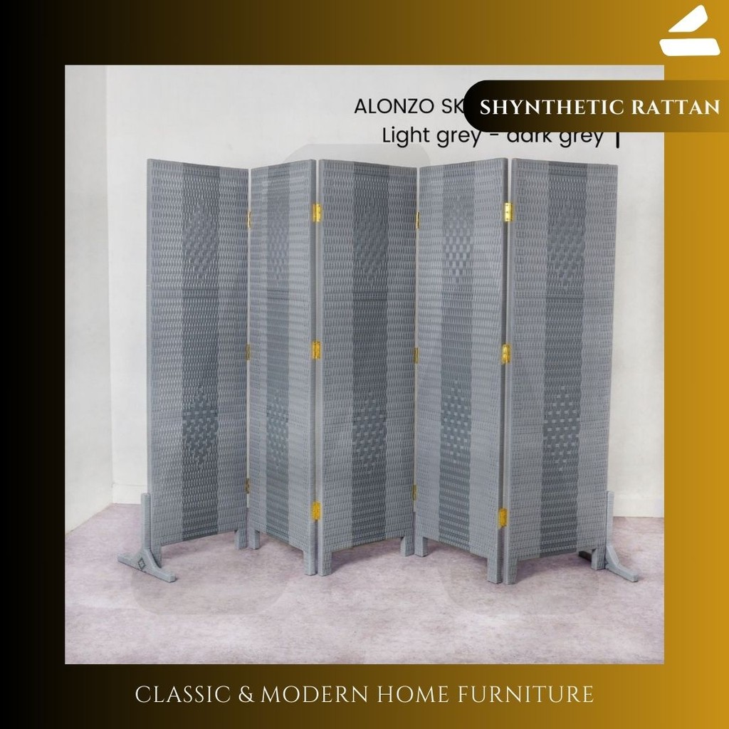 SKETSEL PENYEKAT RUANGAN ROTAN SINTETIS / PARTISI PEMBATAS RUANG TAMU DESAIN MINIMALIS