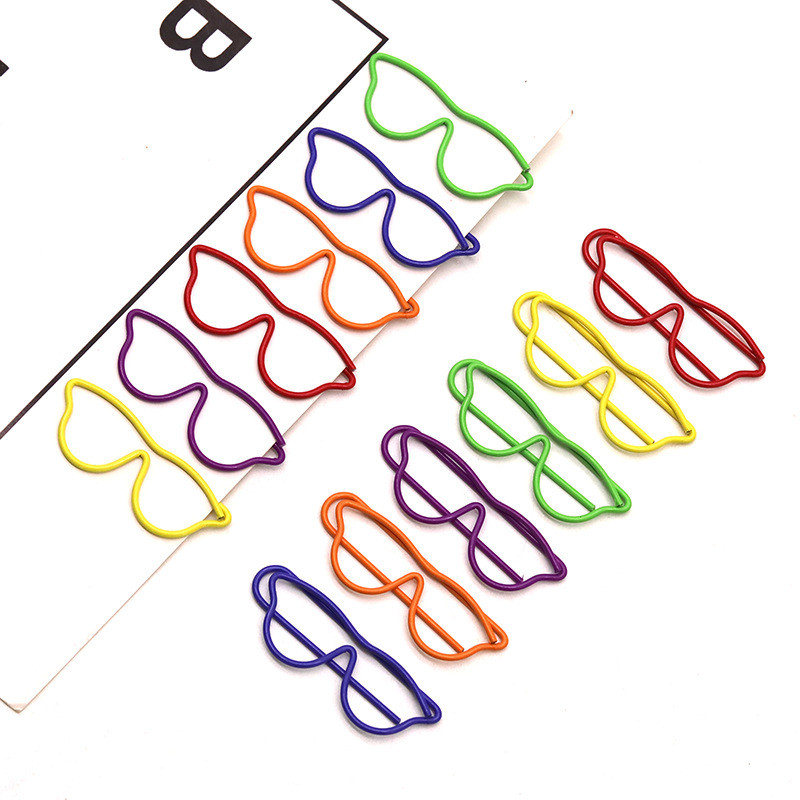 

Metal Glasses Shape Paper Clip Gift Office Stationery File Papers Clip Office Accessories Shape Clip Kawaii Stationery