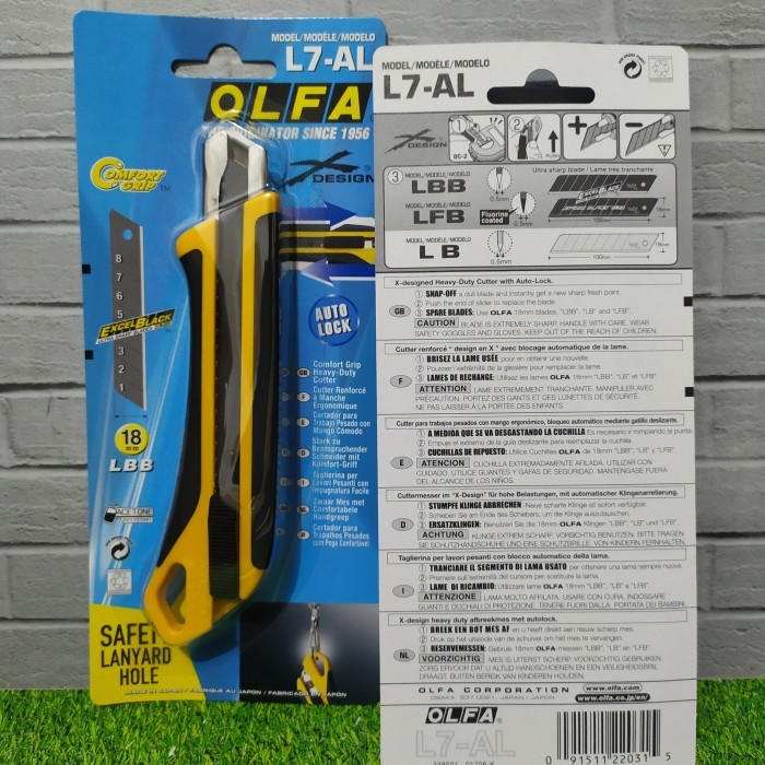 

Pisau Cutter 18mm L-7-AL Olfa Snap Off Blade Cutter