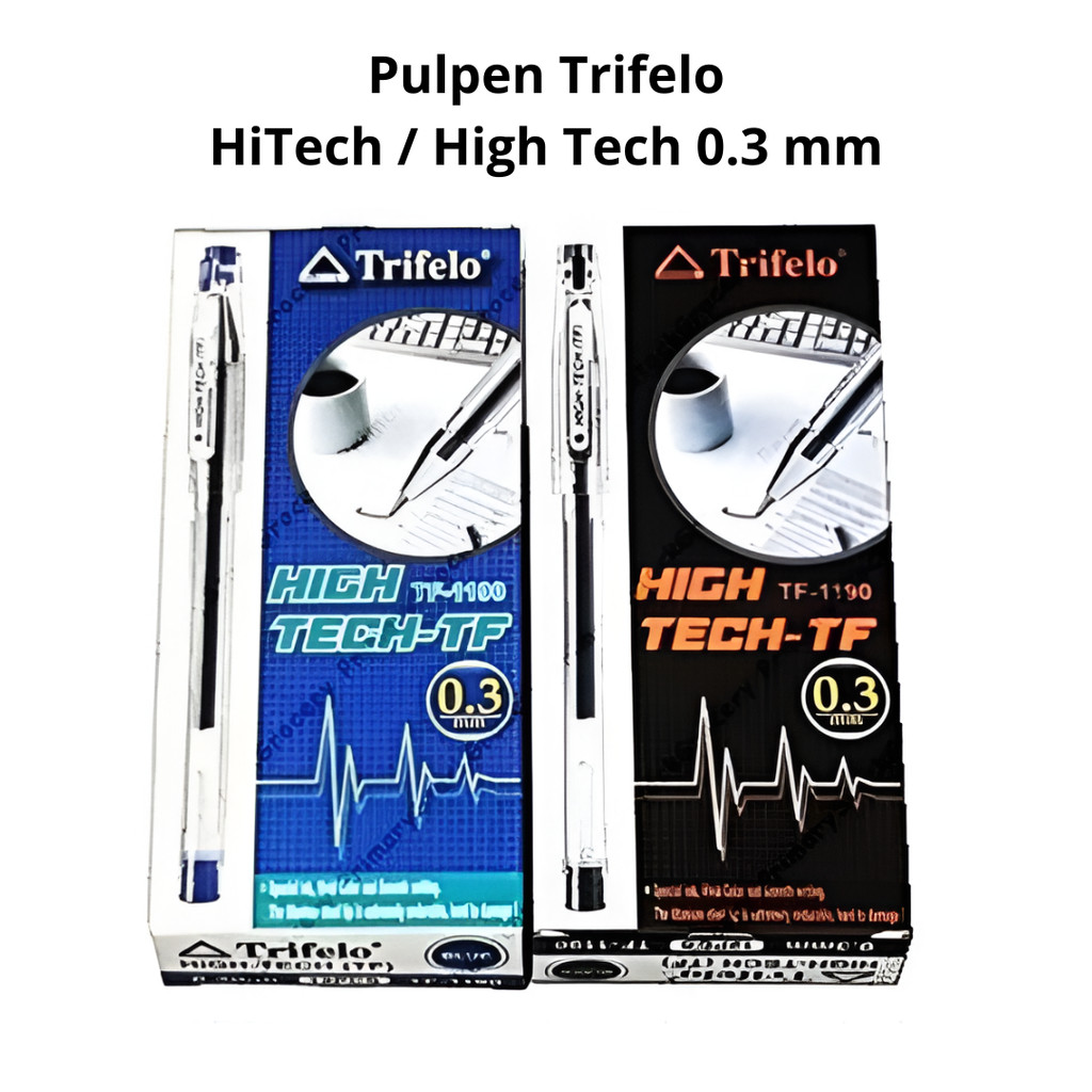 

(12 Pcs) Pen High Tech 0.3 mm Trifelo TF-1190 - Pulpen / Bolpoin Gel 0.3 mm HiTech / High Tech