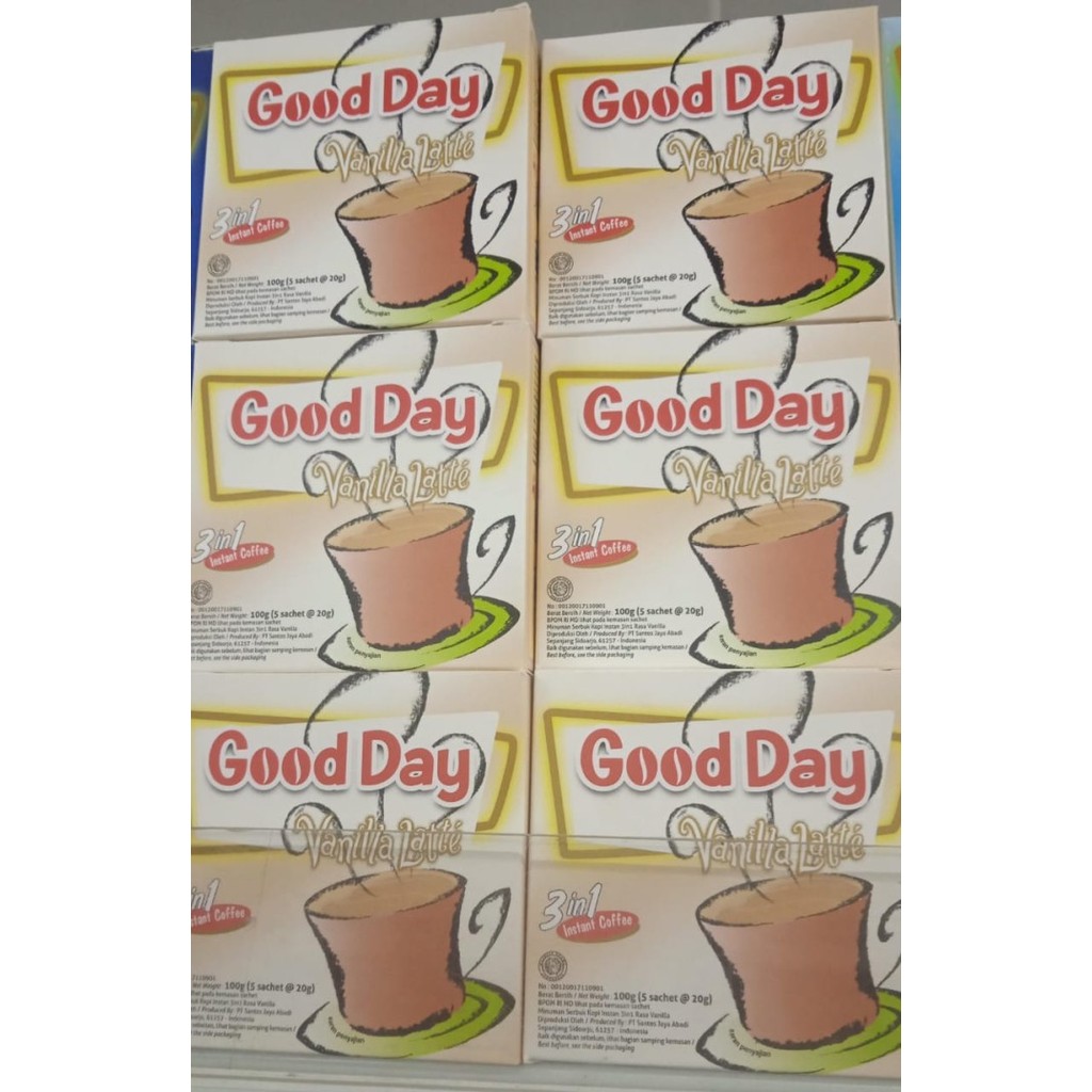 

GoodDay 3IN1 Kemasan Box Vanilla Latte 5x20gr