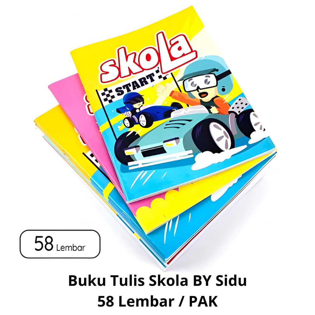 

(1 PAK) Buku Tulis Skola by SIDU 58 Lembar Isi 10 Buku - Buku Tulis SKOLA 58 Lembar