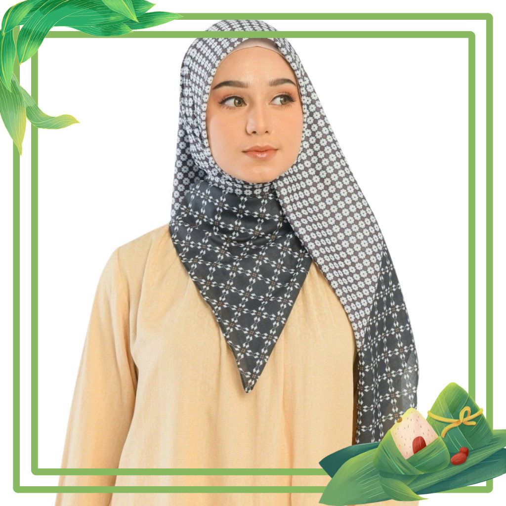 KANIRA Scarf Zoya CUCI GUDANG-  Kerudung Hijab Segi Empat Scarves Motif Voal Printing Promo Diskon B