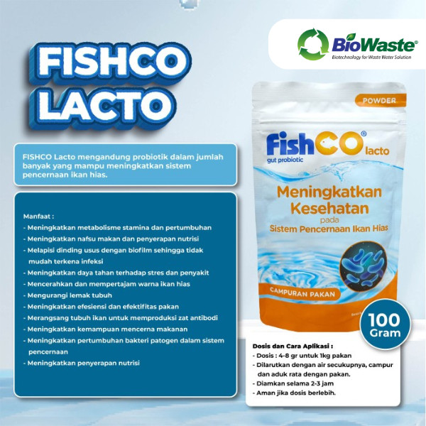 FISHCO Aquarium Probiotik Lacto Campuran Pakan - Bakteri Starter -100gr