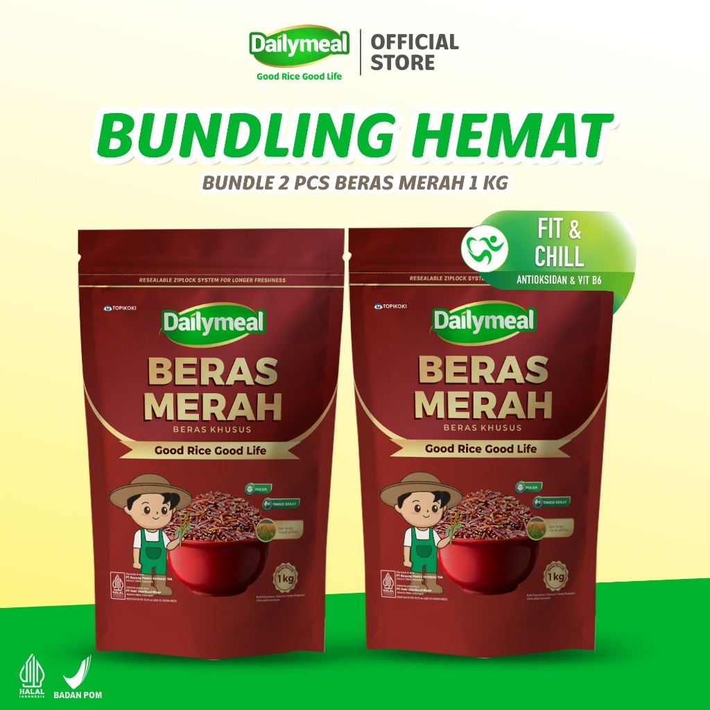 

[Bundling Hemat] Dailymeal - 2 pcs Red Rice 1 kg - Superfood Premium untuk Nutrisi Anda