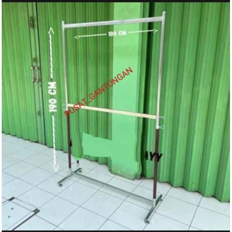 GAWANG BAJU BESI 2 TINGKAT /GANTUNGAN BAJU