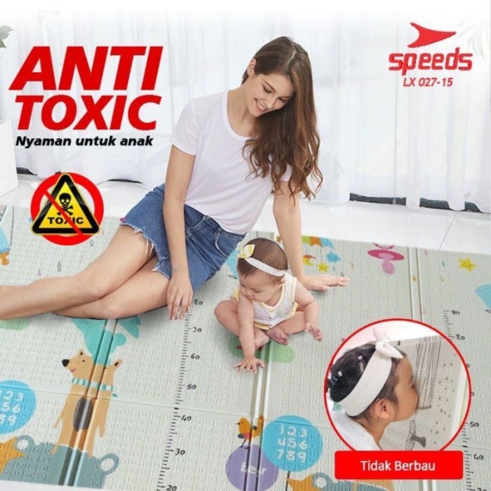 SPEEDS Matras Bayi 180x200 cm Playmat Bayi Karpet Lipat Anak/Bayi