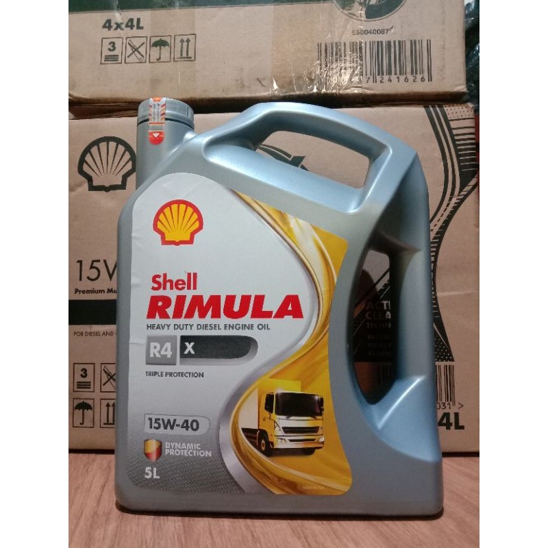 Oli Shell RIMULA R4X & R4 Plus 15W-40 5L ORIGINAL CENTANG HIJAU