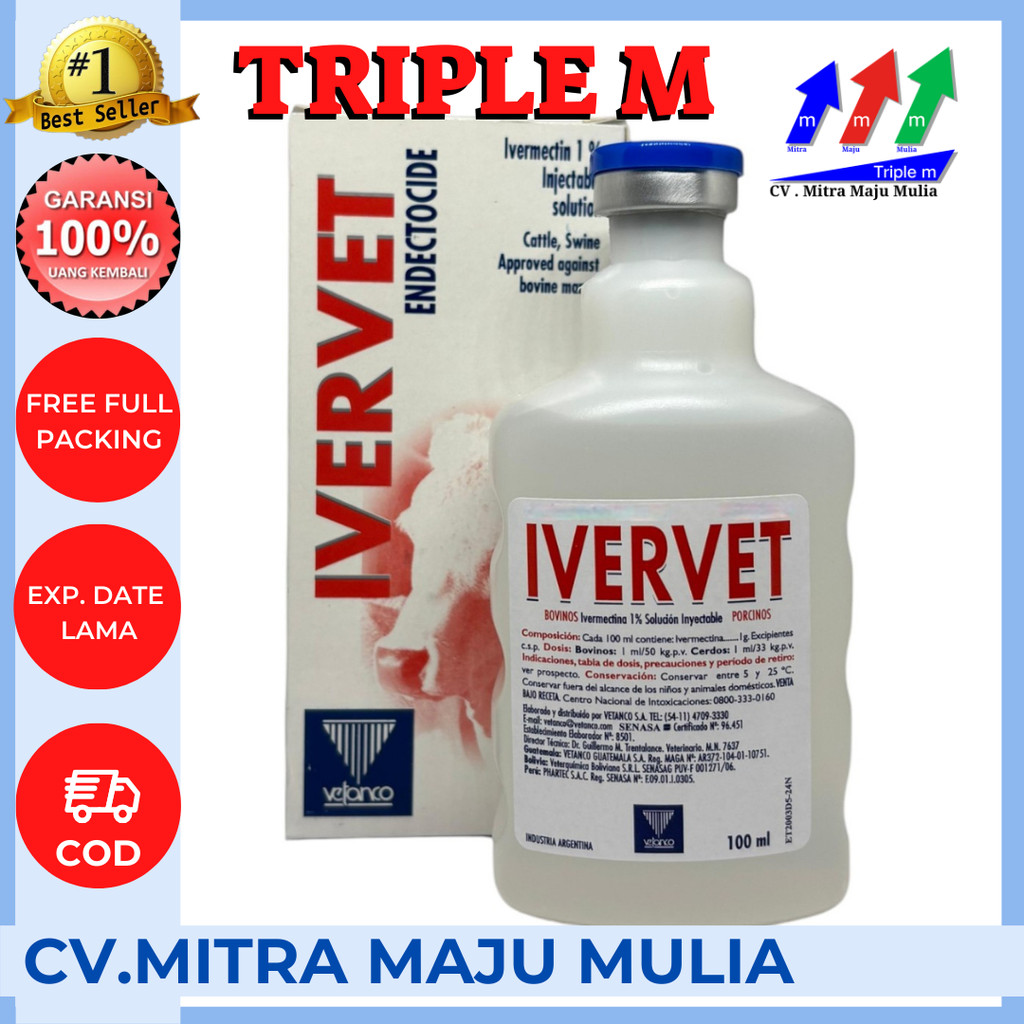 IVERVET 100 ml IVERVET OBAT GUDIK ECTO ENDO PARASIT