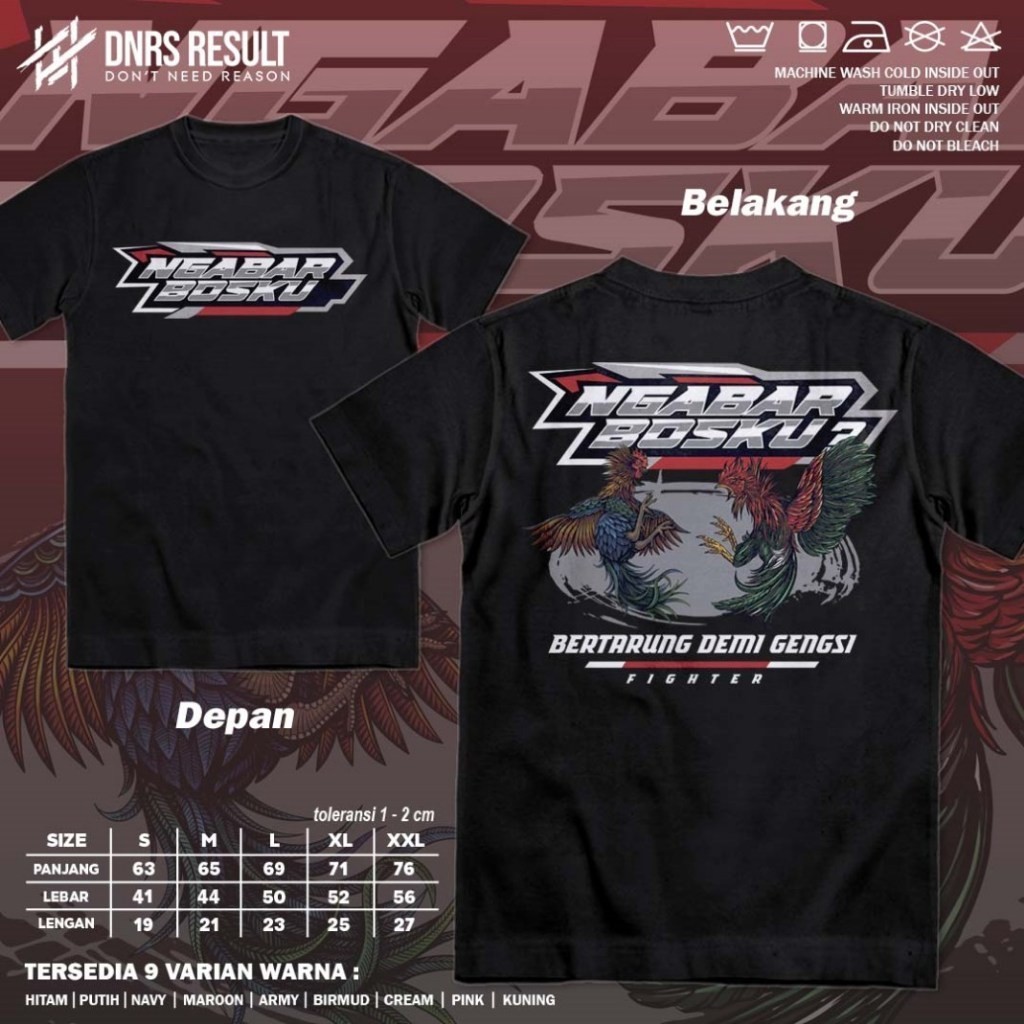 Kaos Petarung Ayam Fighter Ngabar Bosku Bertarung Demi Gengsi - Baju Distro Komunitas Ayam Bangkok