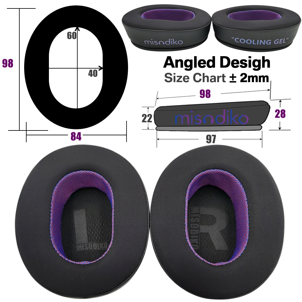misoko Upgraded Angled Ear Pads Cushions Replacement for Sony MDR-1A 1ADAC 1ABT, MDR-1R 1RMK2 1RNC 1