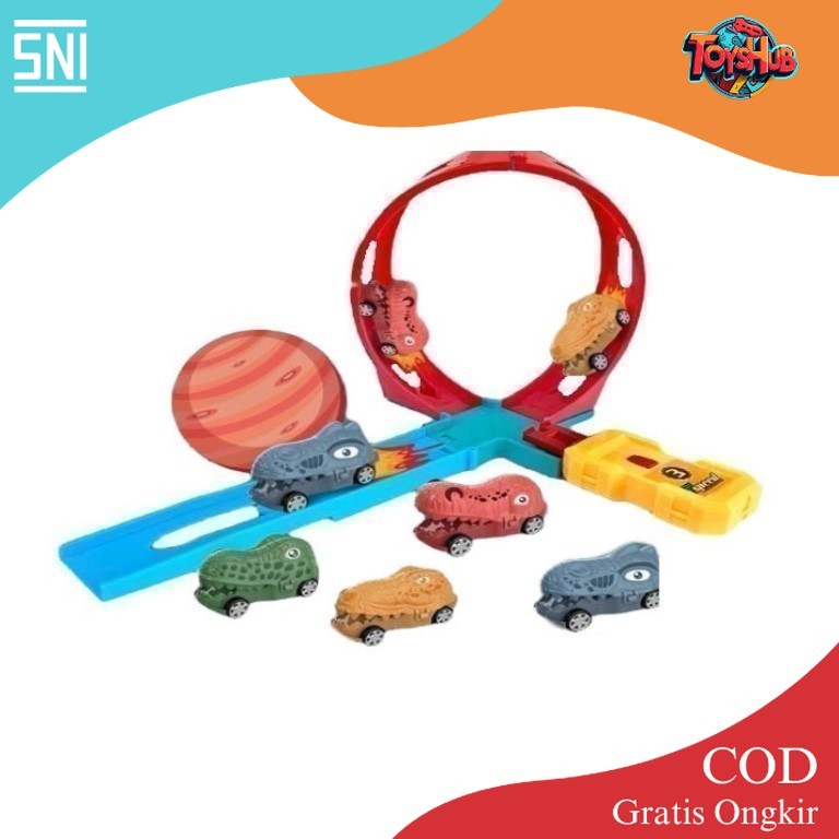 ToysHub Mainan Anak ADVANCING DINO-CAR TRACK DINOSAUR 6160 Mainan Track Jalur Dino Diecast Track Mob